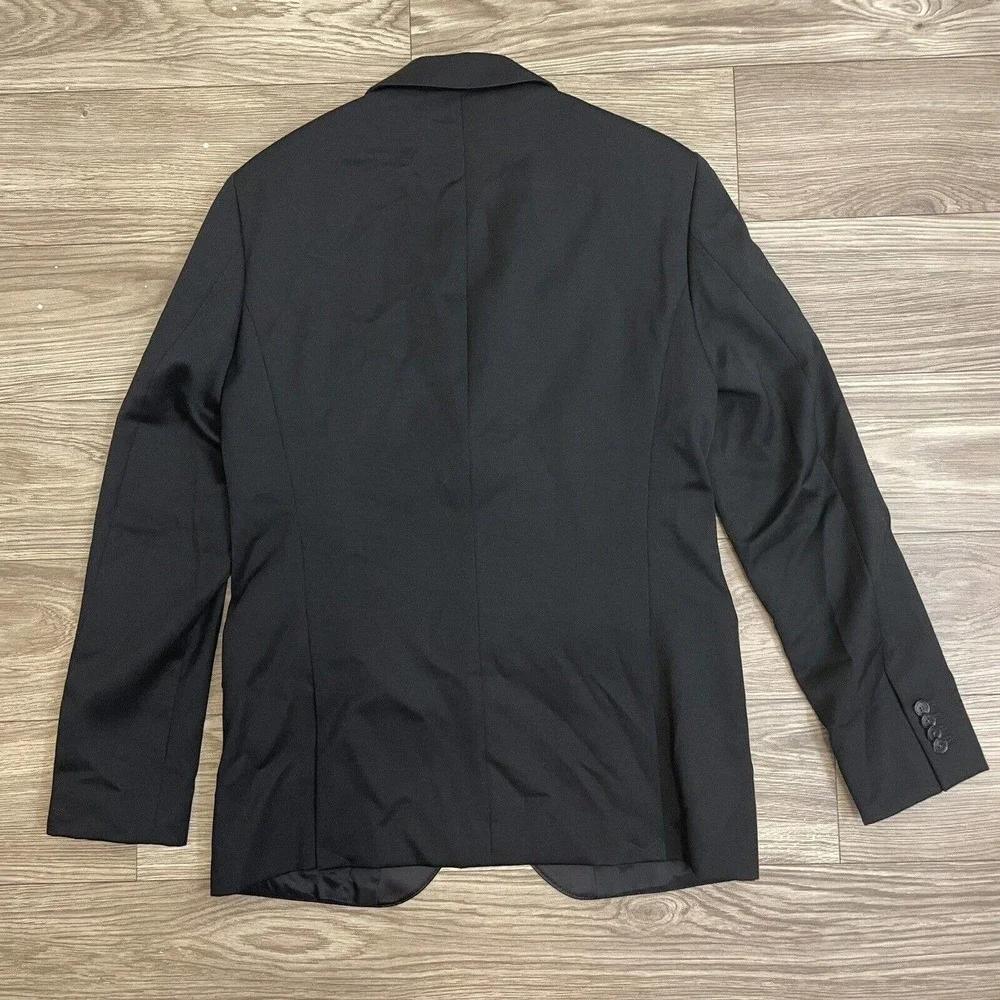Club Monaco Black Wool Notched Double Lapel 2 Button Blazer Jacket